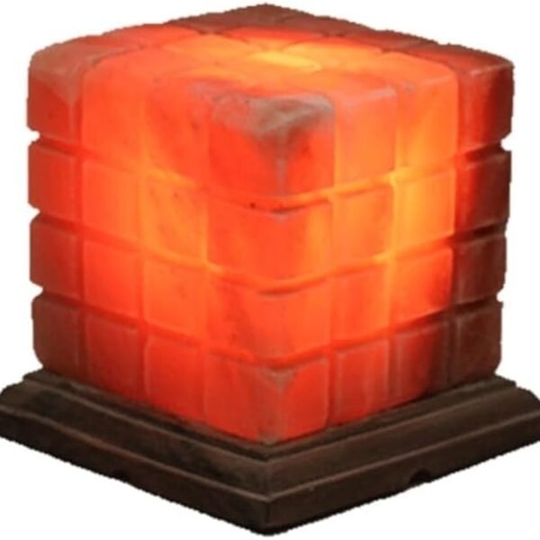Lined Cube Shape Salt Lamp